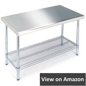 Seville Classics Commercial NSF 443 Stainless Steel Top Worktable