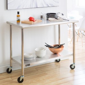 TRINITY EcoStorage NSF Stainless Steel Table with Wheels kitchen prep table