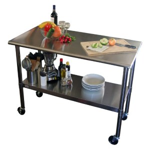 TRINITY EcoStorage NSF Stainless Steel Table with Wheels restaurant stainless steel table