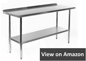 Gridmann 18 gauge 430 Stainless Steel Commercial Kitchen Prep and Work Table with Backsplash